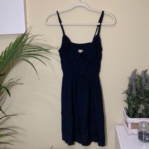 Navy Blue Button Up Mini Dress